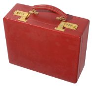 A Tanner Krolle red leather jewellery case c.1990