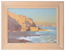 James Fry (Brit., 1911-1985) 'Evening Sun on Loading Rock, Secombe', oil on board