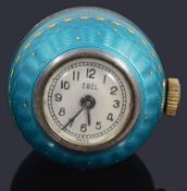 An early 20th Century sterling silver enamel pendant watch