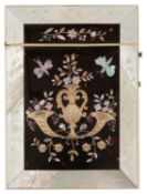 A 19th Century mother of pearl, gold and tortoiseshell inlay card case