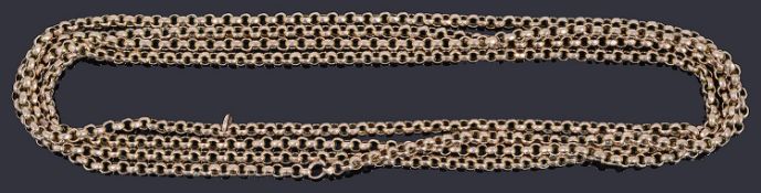 A Victorian gold belcher watch chain,