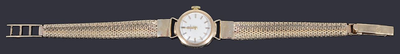 A ladies 9ct gold Omega mechanical bracelet watch