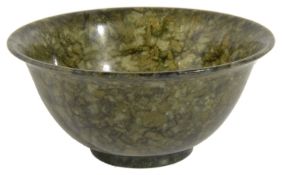 A Chinese spinach green jade bowl