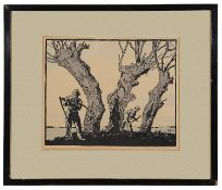 Eric Hesketh Hubbard (Brit. 1892-1957) 'Hay Cutters' signed in pencil lower right, woodcut