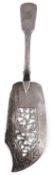 An early Victorian silver fiddle pattern fish slice