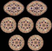 A late 19th c. Royal Crown Derby porcelain 'Imari' part dessert service