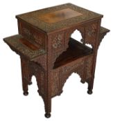 A 19th c. Anglo-Indian carved hardwood rectangular occasional table