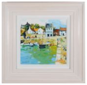 Lin Pattullo (Brit. b.1949) ‘Crail’ oil on canvas, signed lower left, framed