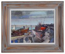 Christopher Daynes (Brit. b.1946) 'Banks of the Rother' oil on board, signed lower left, framed