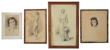 Fortunino Matania RI (1881-1963) Italian, pencil and wash, signed