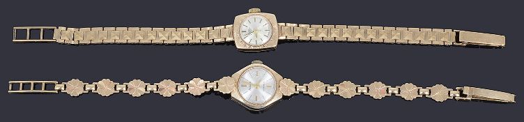 Ladies 9ct gold Bentina and 9ct gold Accurist mechanical bracelet watches