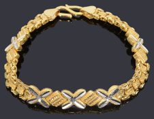 An Indian high carat gold decorative chain bracelet