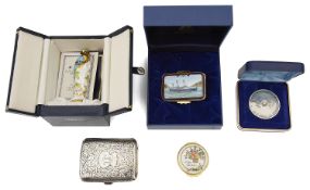 A collection of Halcyon Days boxed enamels