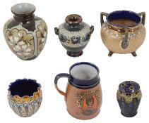 Doulton stoneware to include a Doulton Lambeth Silicon vase decorated by Eliza Simmance