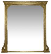 A 19th century giltwood and gesso overmantel mirror