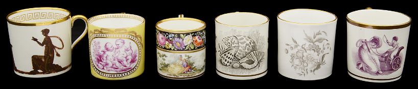 A collection of 19th century porcelain coffee cans to include Meissen