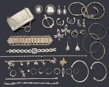 A large collection of silver and costume jewellery