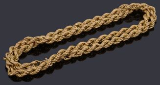 A 9ct gold rope chain