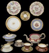 A collection of early 19th century H & R Daniel tea and dessert ware