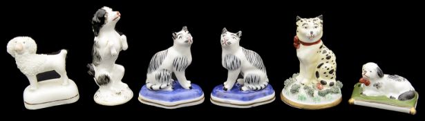 A small collection of 19th century and later British and Continental porcelain animal figures
