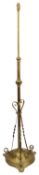 A late Victorian brass telescopic standard lamp