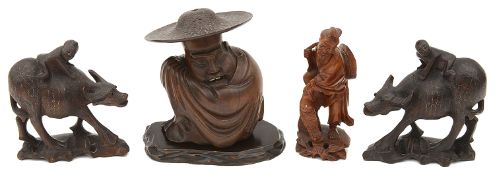 A small collection of late 19th/early 20th century Chinese hardwood carvings