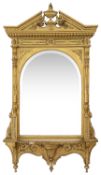A late Victorian giltwood and gesso wall mirror
