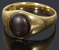 An 18ct gold ladies single stone signet ring