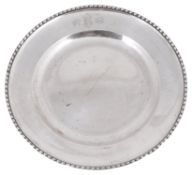 An early 20th century Swedish .800 planished silver plate