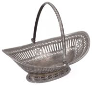 A George III silver oval sweetmeat basket