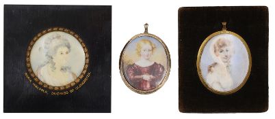 Three portrait miniatures. English School
