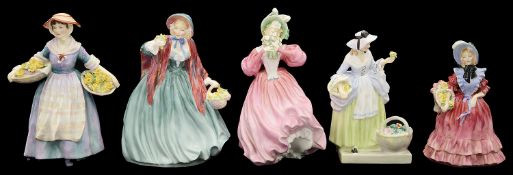 Six Royal Doulton porcelain figures