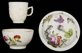 An 18th century Bow white glazed porcelain coffee cup c.1755