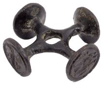 A 17th Century bronze cruciform seal matrix
