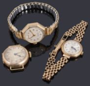 A 9ct gold ladies Rotary mechanical bracelet watch