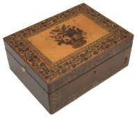 A Victorian Tunbridgeware rosewood work box