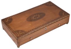 A George III satinwood and marquetry artists box c.1800