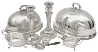 A mixed lot of silver and plated items