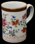 An 18th century Chinese export famille rose porcelain mug