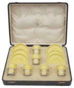 An early 20th century cased Shelley bone china demi-tasse coffee service for six