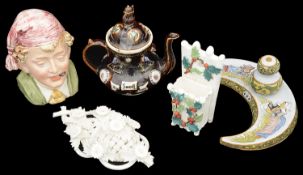 A small varied collection of 19th century and later ceramics