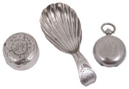 A George III silver caddy spoon