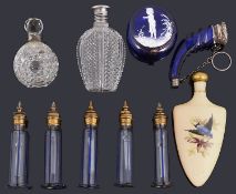 A small collection of 19th century and later scent bottle