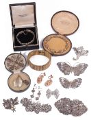A collection of costume jewellery and silver jewellery