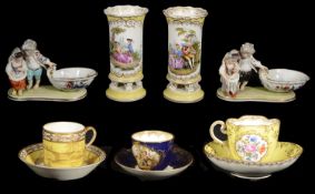 A selection of 19th century and later porcelain to include Meissen