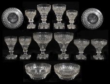 An extensive 19th century part suite of cut table glass