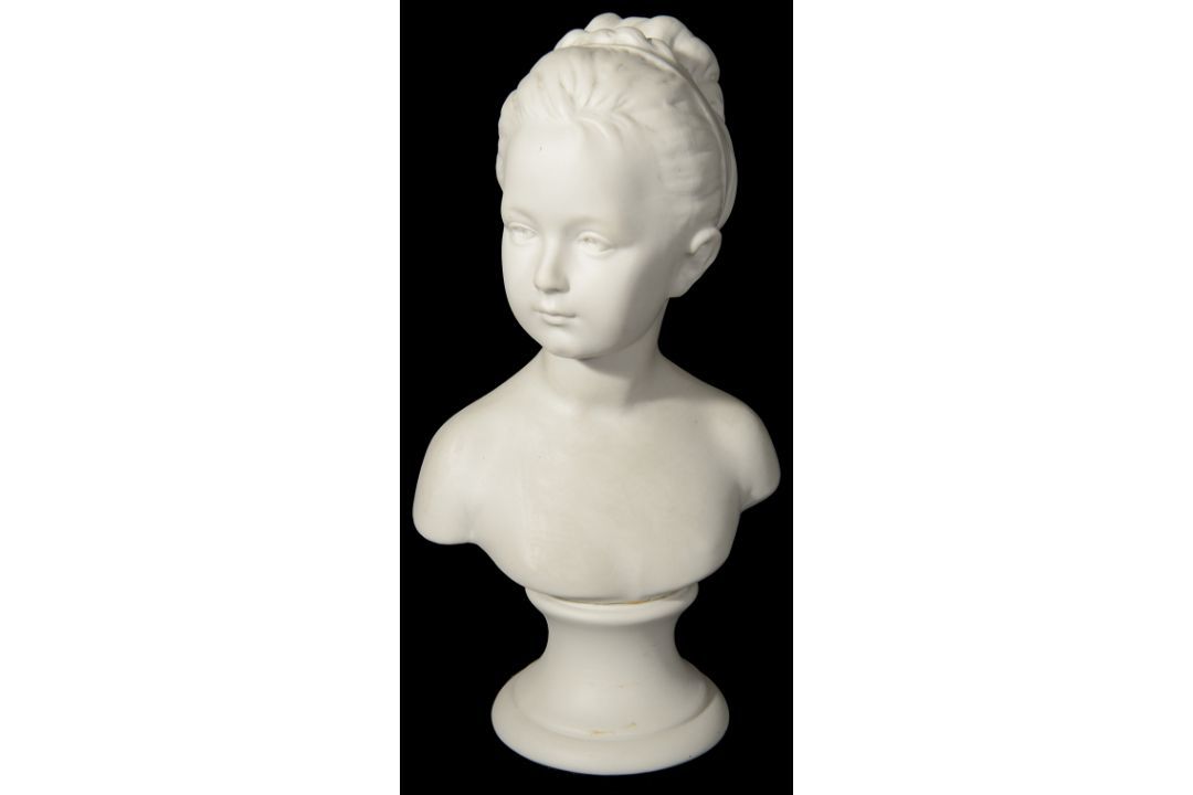 20th c French Sevres style biscuit porcelain bust of a Louise Brongniart after Jean-Antoine Houdon - Image 1 of 3