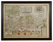 John Speede & John Norden, A 17th century double sided Map of Sussex