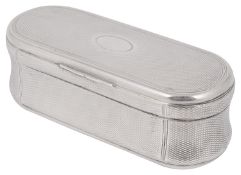 A William IV silver engine turned table snuff box