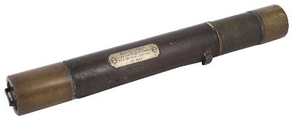 A two drawer leather covered 'Stewards Improved Rifle telescope'